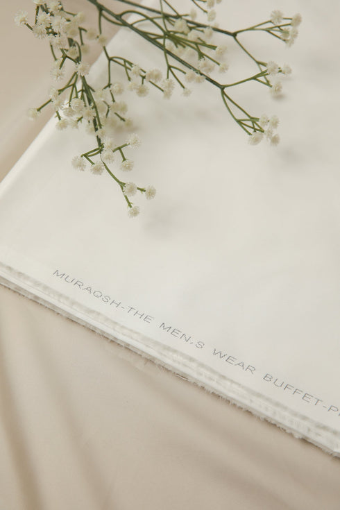 Off White Soft Cotton Unstitched - Menswear