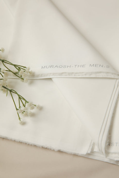 Off White Soft Cotton Unstitched - Menswear