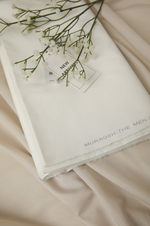 Off White Soft Cotton Unstitched - Menswear