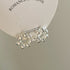 Fashion Jewelry Twist Flower Ring Silver Needle Hollow Stars Stud Earrings