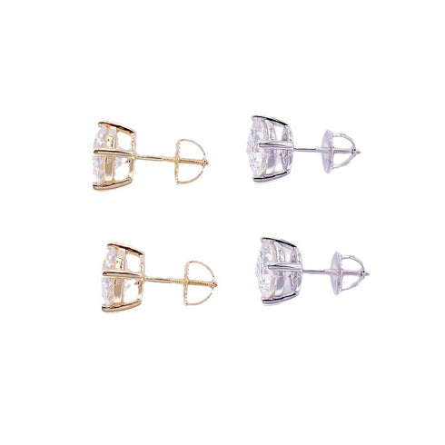 925 Silver Moissanite Stud Earrings Classic Four-claw D Color Single Stone Earrings