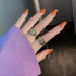 Fashion Jewelry Letter Series Gold-plated Zircon Strap Design Ring
