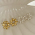 Fashion Jewelry Twist Flower Ring Silver Needle Hollow Stars Stud Earrings