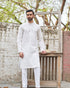 Off White Cotton Kurta Trouser