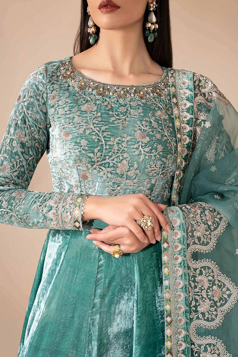 3 Piece Embroidered Velvet Suit