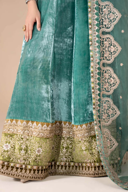 3 Piece Embroidered Velvet Suit