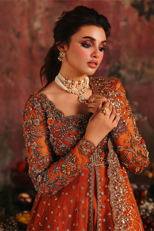 3-PC Embroidered Net Pishwas Suit stm-5-01