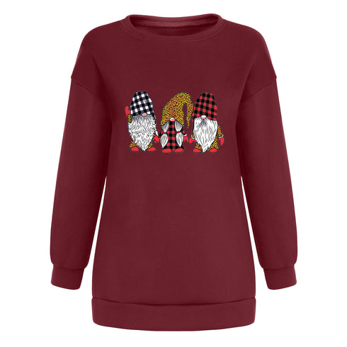 Christmas Printed Fashion Sweater Loose Plus Size Women