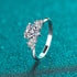 925 Sterling Silver Heart-shaped Moissanite Ring
