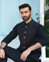 All Black Shalwar Kameez and Waistcoat - 3PC