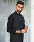 All Black Shalwar Kameez and Waistcoat - 3PC