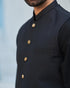 All Black Shalwar Kameez and Waistcoat - 3PC