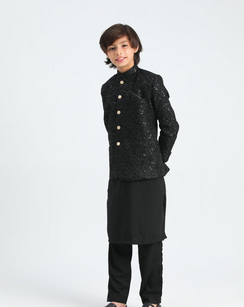 All Black Sequin Embroided - Festive 3PC Set