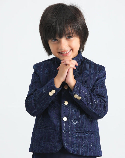 All Blue Sequin Embroided - Festive 3PC Set