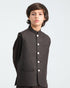 Brown Shalwar Kameez and Waistcoat- 3PC Set