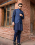 Navy Blue Shalwar Kameez and Waistcoat - 3PC