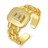 Fashion Jewelry Letter Series Gold-plated Zircon Strap Design Ring
