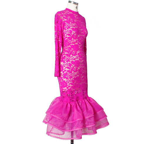 Lace Dress Evening Party Long Skirt Mermaid Dress