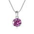 925 Silver Inlaid Round Moissanite Necklace