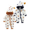Cotton Printed Baby Hooded Crawling Bodysuit