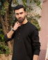 Black Cotton Kurta