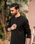 Black Cotton Kurta