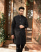 Black Embroided - Waistcoat Set - 3PC Designerwear
