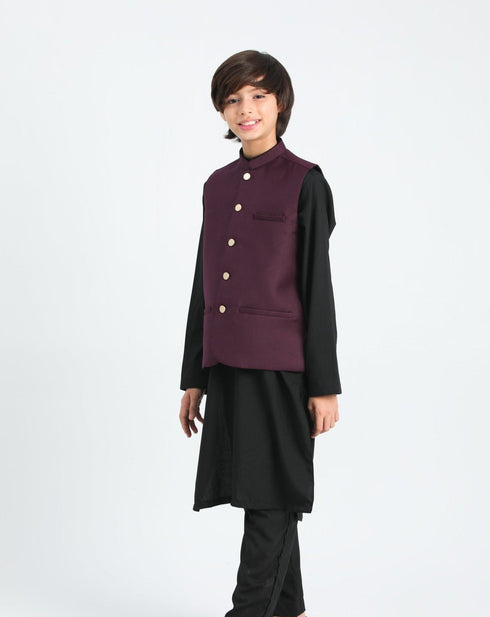 Burgundy on Black - Kidswear - 3PC