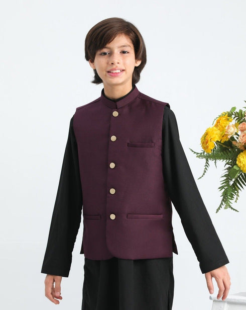 Burgundy on Black - Kidswear - 3PC