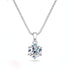 925 Silver Inlaid Round Moissanite Necklace