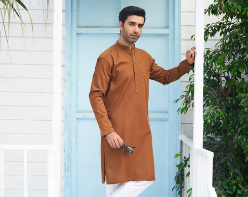Camel Cotton Kurta