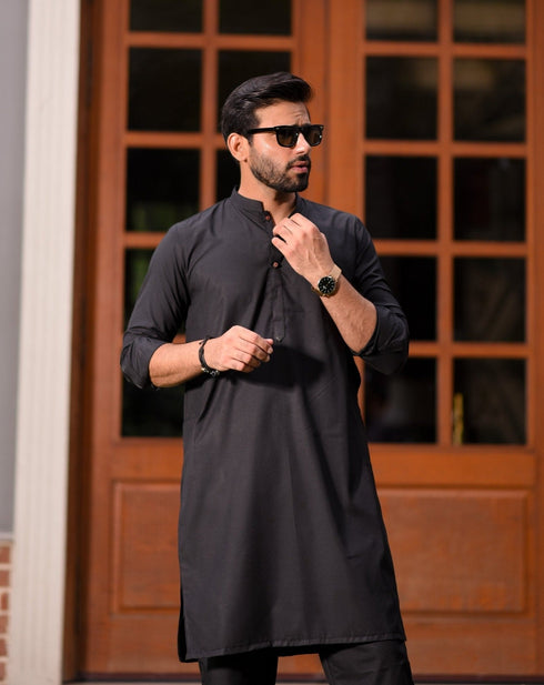 Crow Black - Kurta Trouser/Shalwar - 2PC