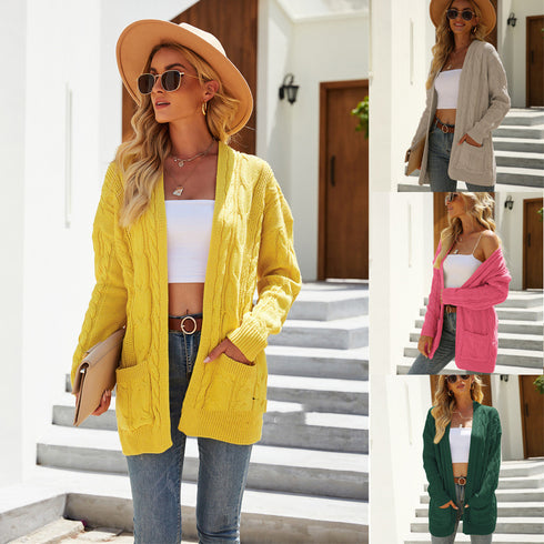 Women Plus Size Cardigan Sweater Twist