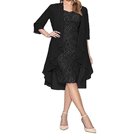 European And American Large Size Lace Two-piece Elegant Party Dress