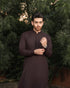 Dark Brown - Kurta Trouser/Shalwar - 2PC