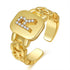 Fashion Jewelry Letter Series Gold-plated Zircon Strap Design Ring
