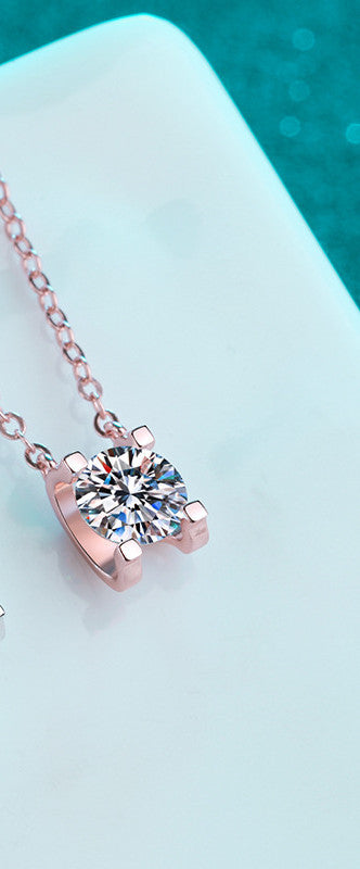 Gold Plated Moissanite Sterling Silver Necklace