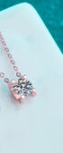 Gold Plated Moissanite Sterling Silver Necklace