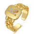 Fashion Jewelry Letter Series Gold-plated Zircon Strap Design Ring