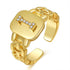 Fashion Jewelry Letter Series Gold-plated Zircon Strap Design Ring