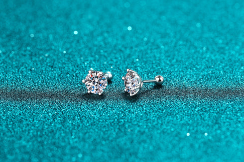 Earrings 925 Sterling Silver High-grade Six-claw Moissanite Earrings