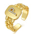 Fashion Jewelry Letter Series Gold-plated Zircon Strap Design Ring