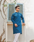 French Blue Cotton Kurta Trouser