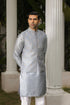Bluish Grey Embroidered - Waistcoat Set - 3PC Designerwear