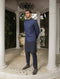 Navy Blue Embroidered - Princecoat Set - 3PC Designerwear