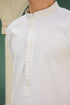 Off White Kameez Shalwar - Men - Collar Neck Embroidered