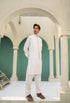 Off White Kameez Shalwar with Waistcoat - Men - 3PC - FE
