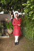 Maroon Panni Embroidered - Waistcoat Set - 3PC Designerwear
