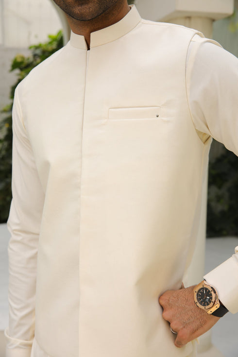 Bosky White Waistcoat - Men