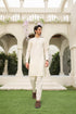 Bosky White Kurta Trouser - Men - Collar Neck Embroidered